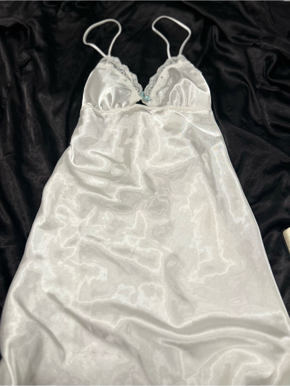 Apt. 9 White Satin Lace-Trim Slip